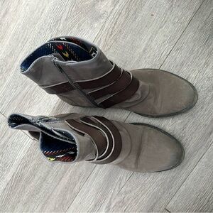 Blowfish Gray and Dark Brown Ankle Booties